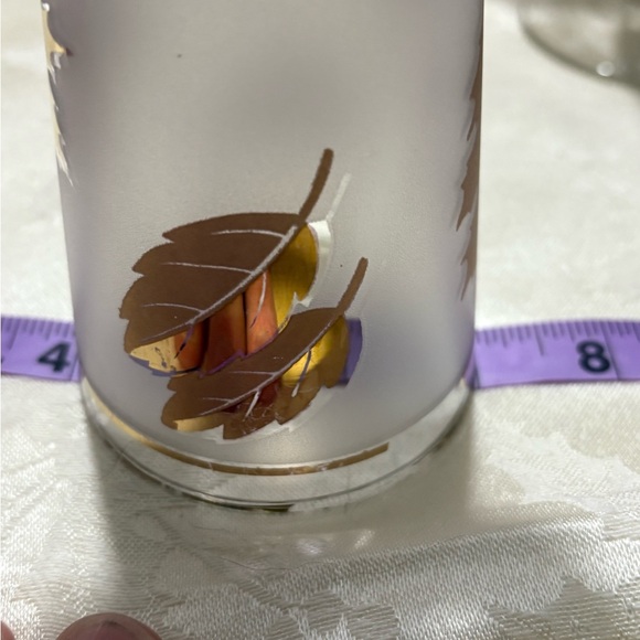 Vintage Libbey Frosted Gold Leaf Drinkware Set of 4 - Picture 6 of 6